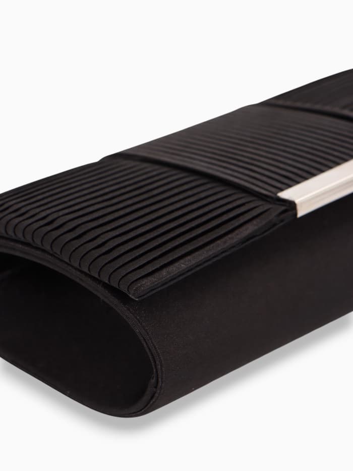 Сумка-клатч женская на магните, на длинной цепочке, чёрная