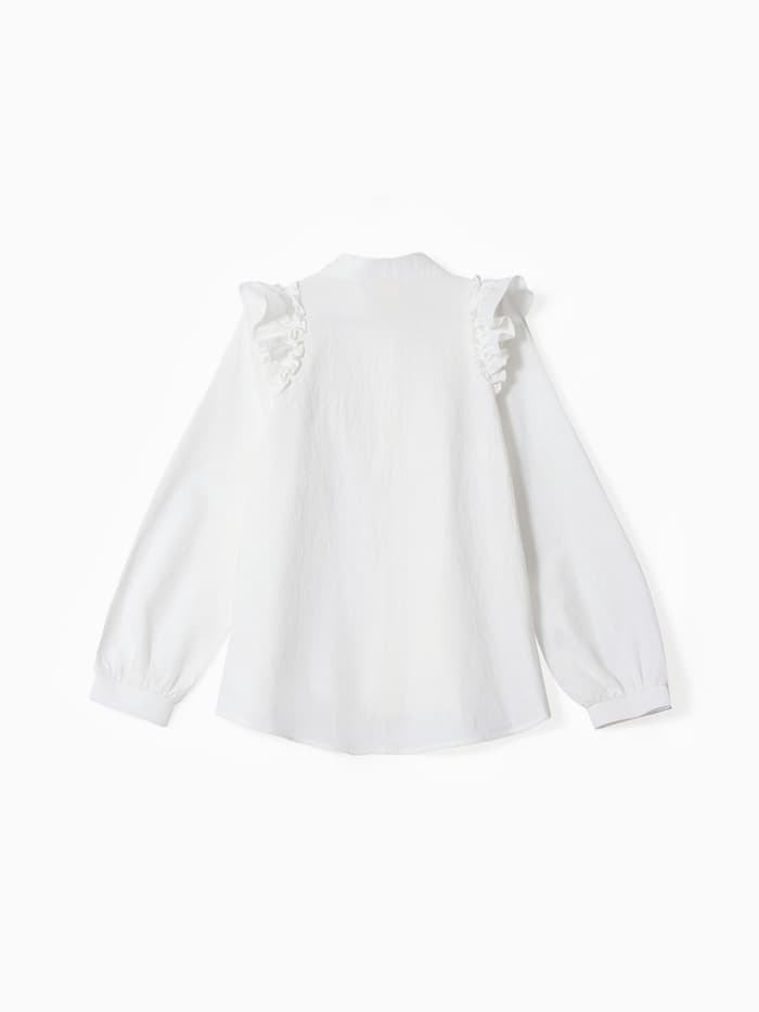 Блузка для девочки MINAKU: Cotton collection, белая, рост 128 см