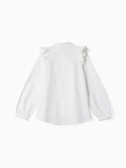 Блузка для девочки MINAKU: Cotton collection, белая, рост 128 см