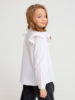 Блузка для девочки MINAKU: Cotton collection, белая, рост 128 см