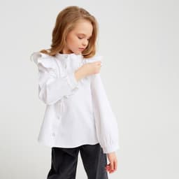 Блузка для девочки MINAKU: Cotton collection, белая, рост 140 см