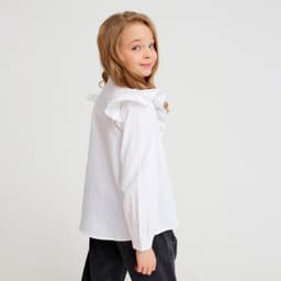 Блузка для девочки MINAKU: Cotton collection, белая, рост 140 см