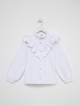 Блузка для девочки MINAKU: Cotton collection, белая, рост 146 см