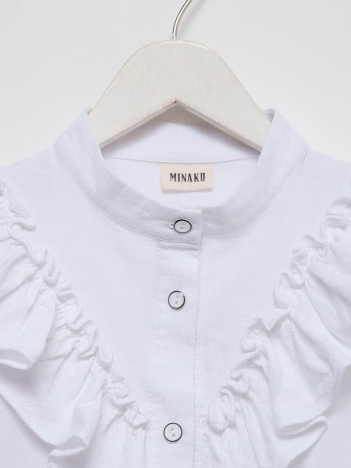 Блузка для девочки MINAKU: Cotton collection, белая, рост 146 см