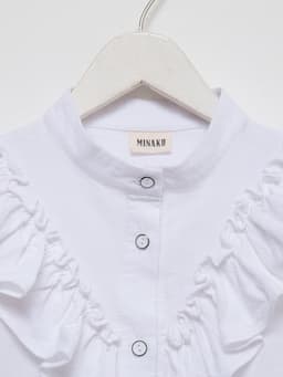 Блузка для девочки MINAKU: Cotton collection, белая, рост 146 см