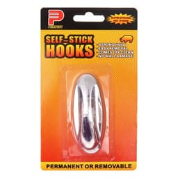 Крючок самоклеящийся, круглый, с системой бесследного удаления, хром, 3×8 см, 1 шт.