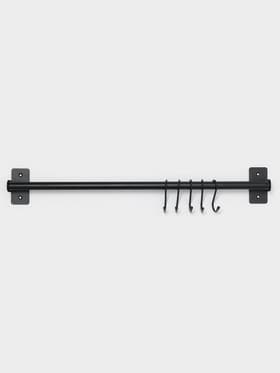 Рейлинговая система для кухни, 57 см, 5 крючков, чёрная