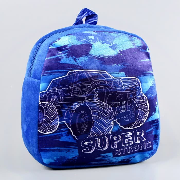 Рюкзак плюшевый детский для мальчика «Крутая тачка», 21×15 см