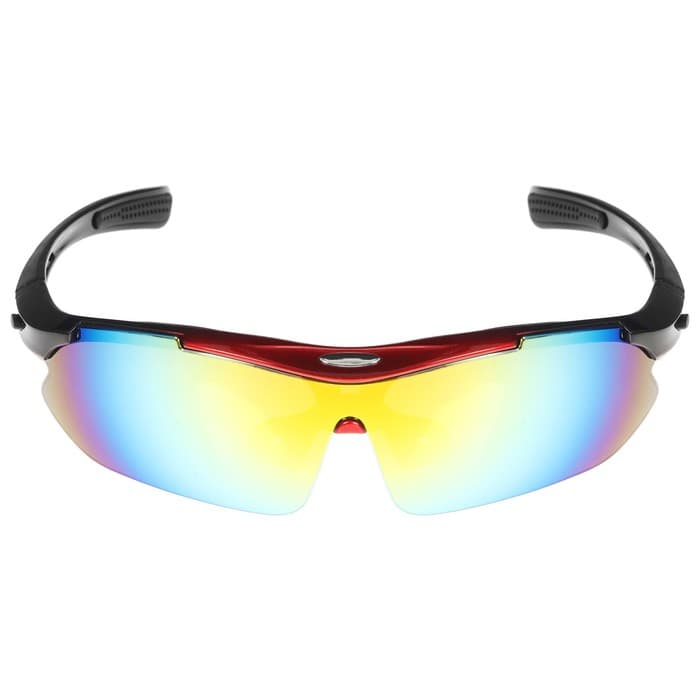 Очки велосипедные, со сменными линзами, в кейсе, красные