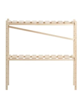 Стеллаж деревянный, 2 полки, 99.6×99.6×21 см, сосна, напольный, для рассады