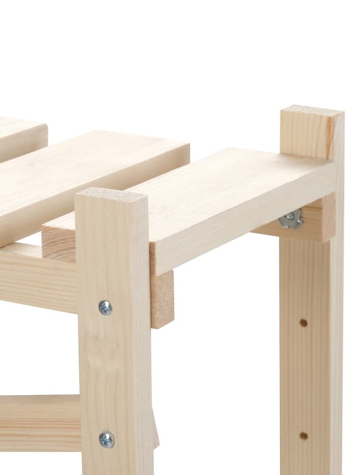 Стеллаж деревянный, 2 полки, 99.6×99.6×21 см, сосна, напольный, для рассады