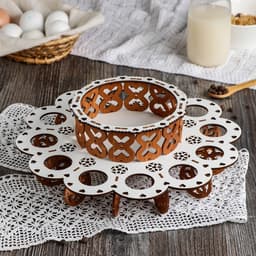 Подставка для кулича и яиц пасхальная Доляна, 12 ячеек, 29×29×10 см, дерево