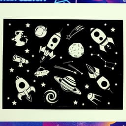 Набор для рисования светом «Космос» + доска напиши и сотри, ручка с фонариком, маркер