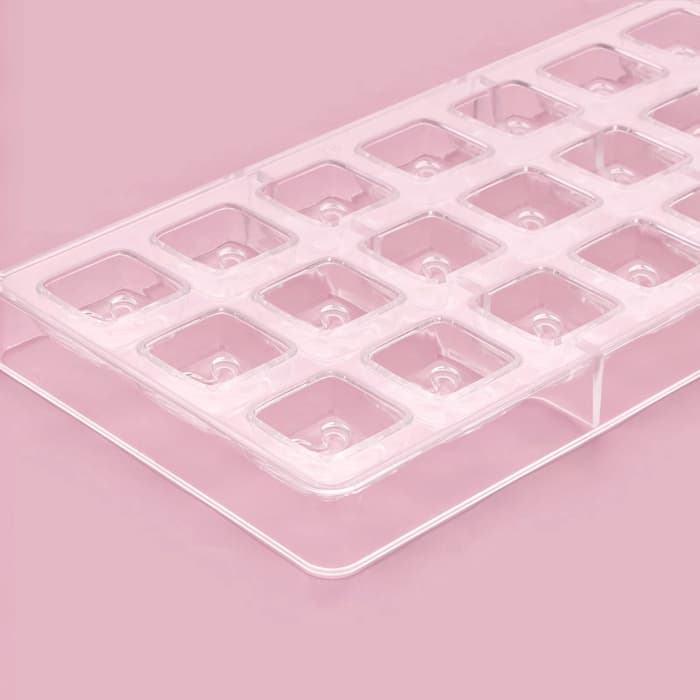 Форма для конфет и шоколада KONFINETTA «Клевер», 27.5×17.5×2.5 см, 21 ячейка 2.5×2.5×1 см, пластик, прозрачная