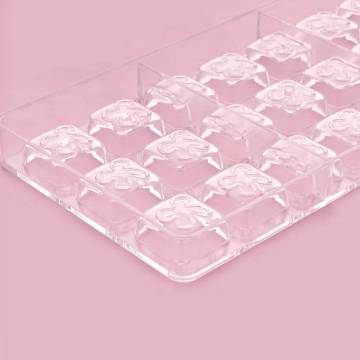 Форма для конфет и шоколада KONFINETTA «Клевер», 27.5×17.5×2.5 см, 21 ячейка 2.5×2.5×1 см, пластик, прозрачная