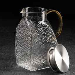 Кувшин для воды Magistro «Сара», 1.4 л, 15.5×9×20 см, с металлической крышкой, стекло, прозрачный