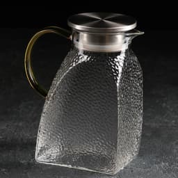 Кувшин для воды Magistro «Сара», 1.4 л, 15.5×9×20 см, с металлической крышкой, стекло, прозрачный