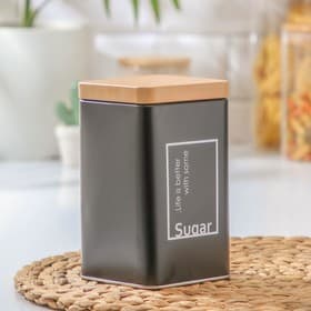 Банка для сыпучих «Lifestyle сахар», 9×9×15 см, жесть, чёрная
