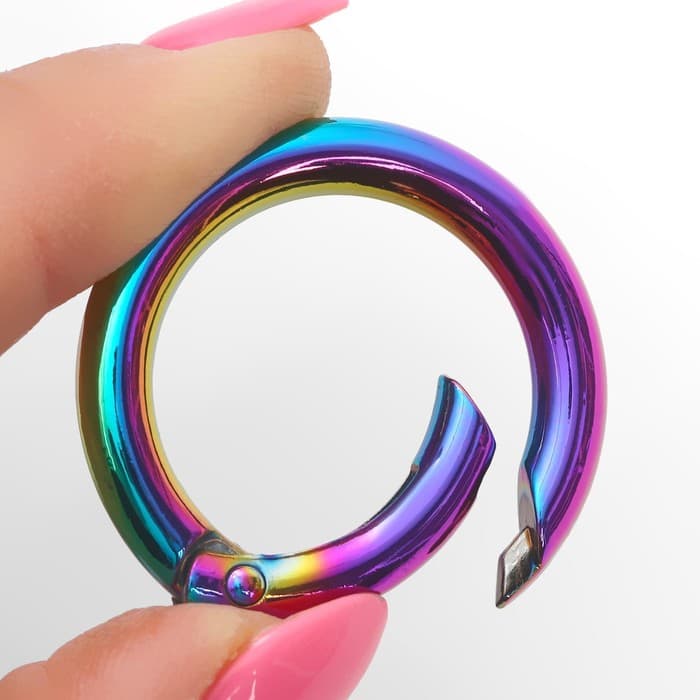 Кольцо-карабин, d=25/35 мм, толщина - 5 мм, 5 шт., разноцветное