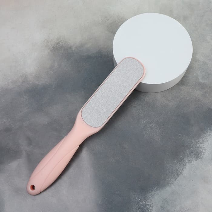 Пилка для пяток, овальная, лазерная, двусторонняя, 23 см, розовая