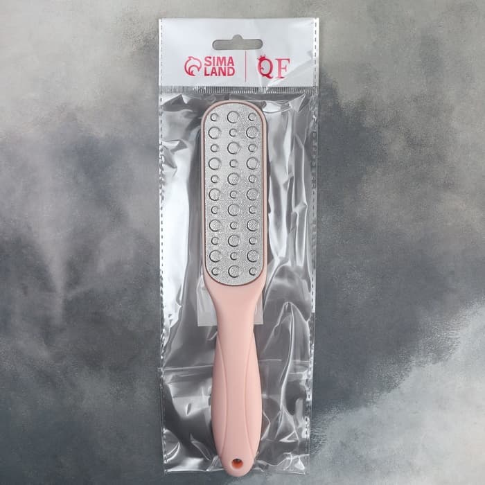 Пилка для пяток, овальная, лазерная, двусторонняя, 23 см, розовая