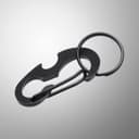 Карабин с кольцом для ключей и открывашкой, чёрный 5 см