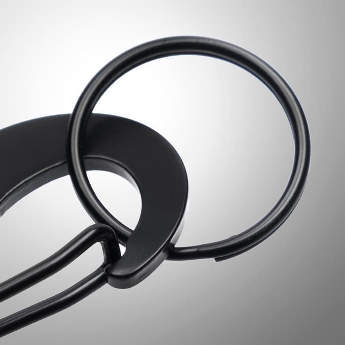 Карабин с кольцом для ключей и открывашкой, чёрный 5 см