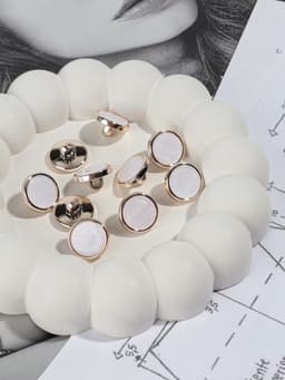 Пуговицы на ножке, пластиковые, d=15 мм, набор 10 шт., белые