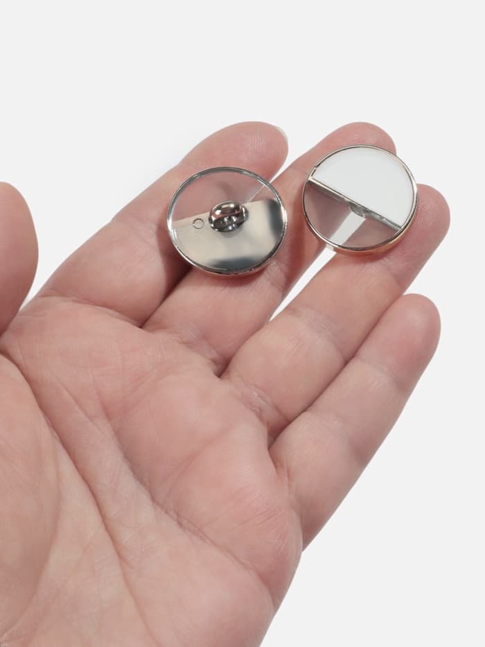 Пуговицы на ножке, пластиковые, d=25 мм, набор 5 шт., белые