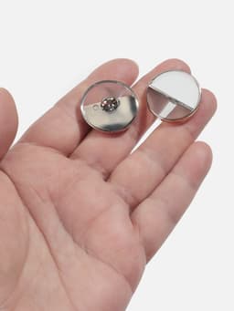 Пуговицы на ножке, пластиковые, d=25 мм, набор 5 шт., белые