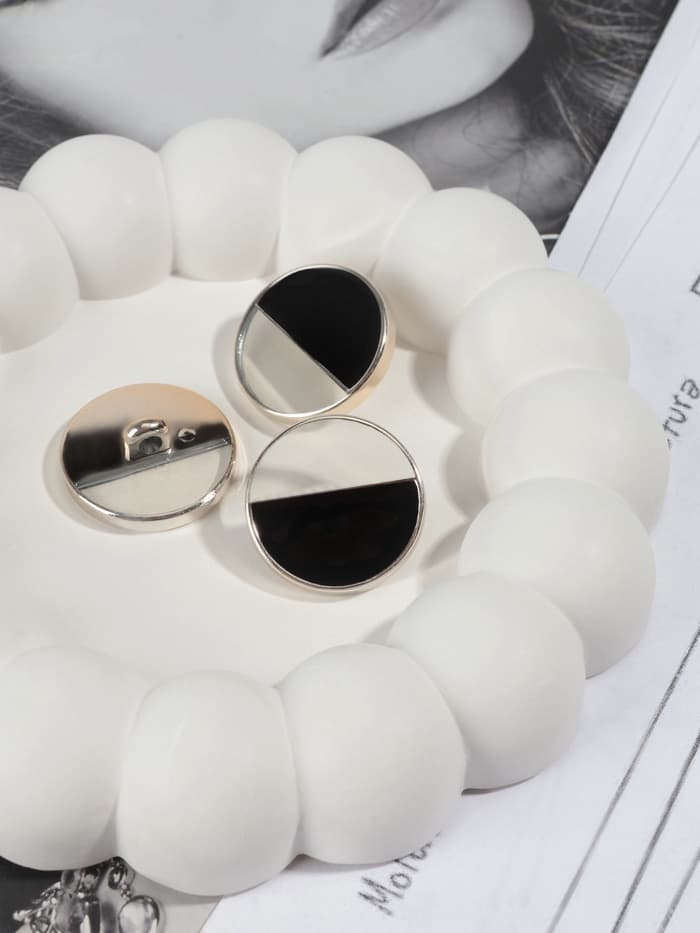 Пуговицы на ножке, пластиковые, d=25 мм, набор 5 шт., чёрные