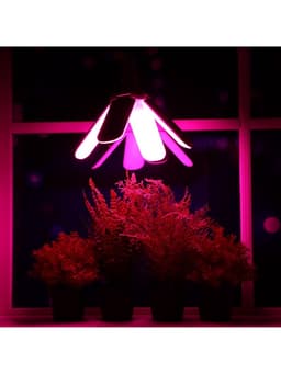 Фитолампа для растений, светодиодная, E27, 32 Вт, IP20, 220 В, 180°, четырёхлепестковая, складная, мультиспектральная