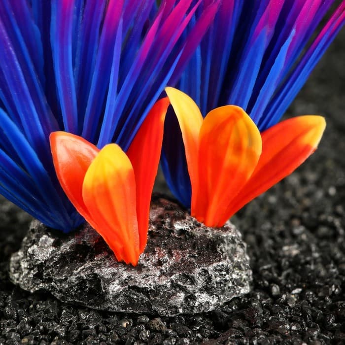 Растение для аквариума и террариума, 18×10×11.5 см, красно-фиолетовый