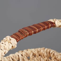 Корзина плетёная для хранения, бамбук, овальная, бежевая, набор 3 шт.