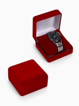 Футляр бархатный под браслет, часы «Классика», 9×9.5 см, красный