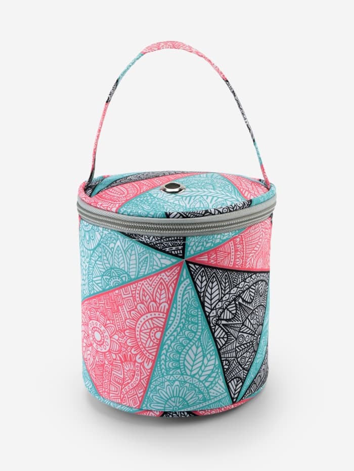 Сумка-футляр «Цветы», 1 люверс, d = 14×14.5 см, цвет разноцветный