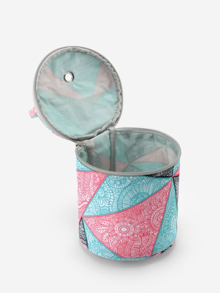 Сумка-футляр «Цветы», 1 люверс, d = 14×14.5 см, цвет разноцветный