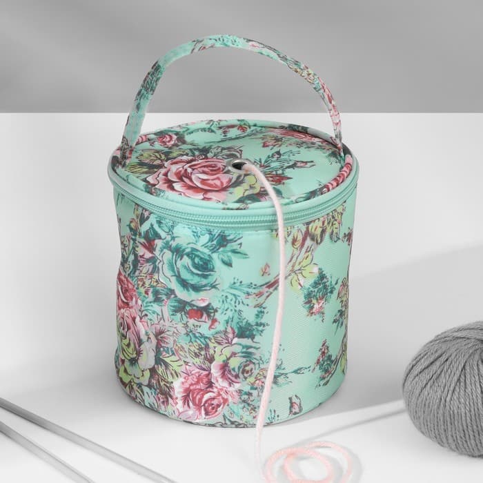 Сумка-футляр «Розы», 1 люверс, d=14×14.5 см, разноцветная