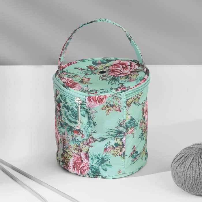 Сумка-футляр «Розы», 1 люверс, d=14×14.5 см, разноцветная
