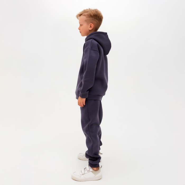 Костюм для мальчика с начёсом: худи, брюки, MINAKU: Basic Line KIDS, серый, рост 110 см