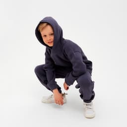 Костюм для мальчика с начёсом: худи, брюки, MINAKU: Basic Line KIDS, серый, рост 110 см