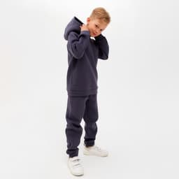 Костюм для мальчика с начёсом: худи, брюки, MINAKU: Basic Line KIDS, серый, рост 110 см