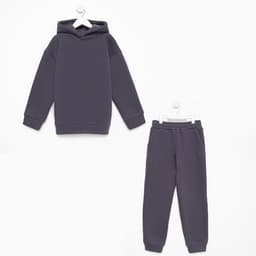 Костюм для мальчика с начёсом: худи, брюки, MINAKU: Basic Line KIDS, серый, рост 110 см