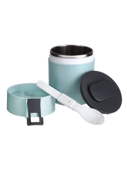 Ланч бокс TAKE IT EASY «В школу», 450 мл, 12.3×9.2 см, с приборами, сохраняет тепло 6 часов, нержавеющая сталь, голубой