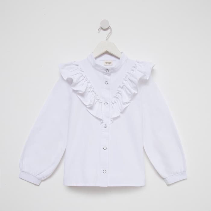 Блузка для девочки MINAKU: Cotton collection, белая, рост 152 см