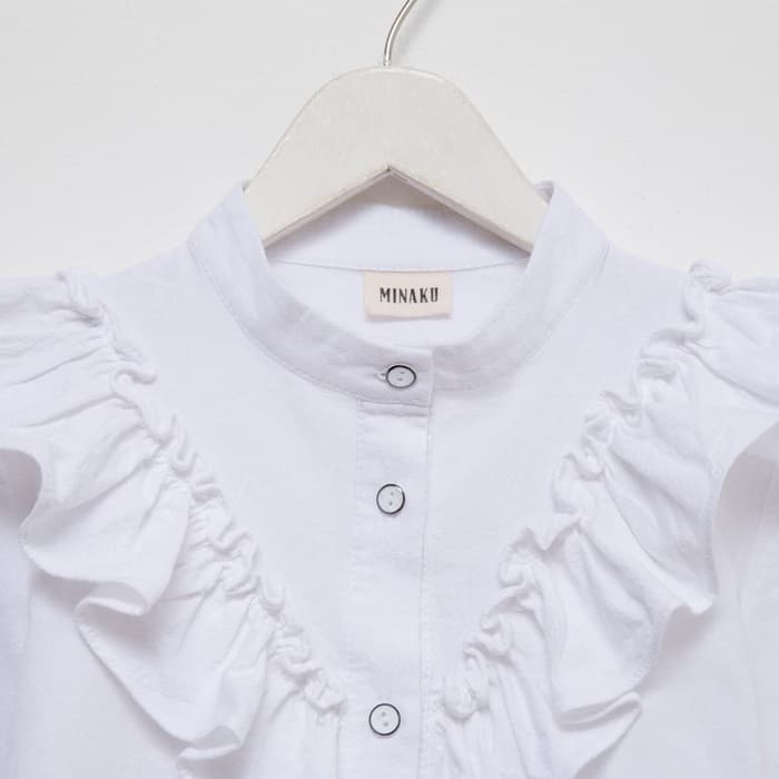 Блузка для девочки MINAKU: Cotton collection, белая, рост 152 см