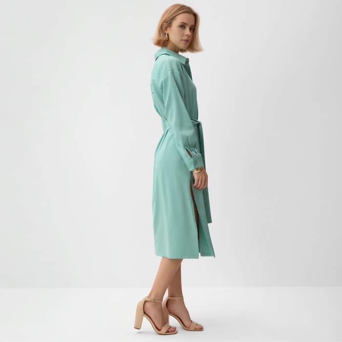 Платье миди женское MINAKU: Casual collection, зелёное, размер 50