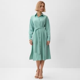 Платье женское миди MINAKU: Casual collection, зелёное, размер 52