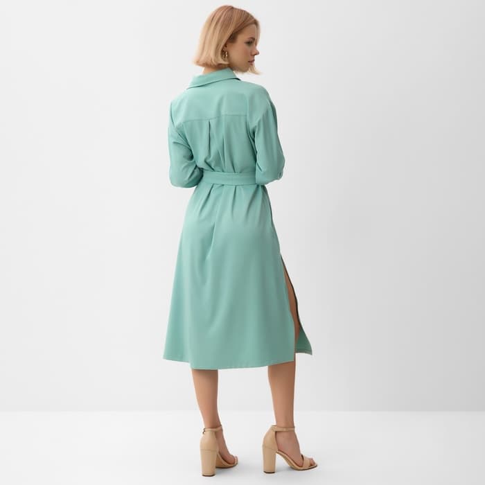 Платье миди женское MINAKU: Casual collection, зелёное, размер 52