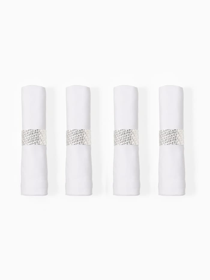 Салфетки сервировочные на стол «Этель» White pleasure, 40×40 см, набор 4 шт., с декоративными кольцами, белые